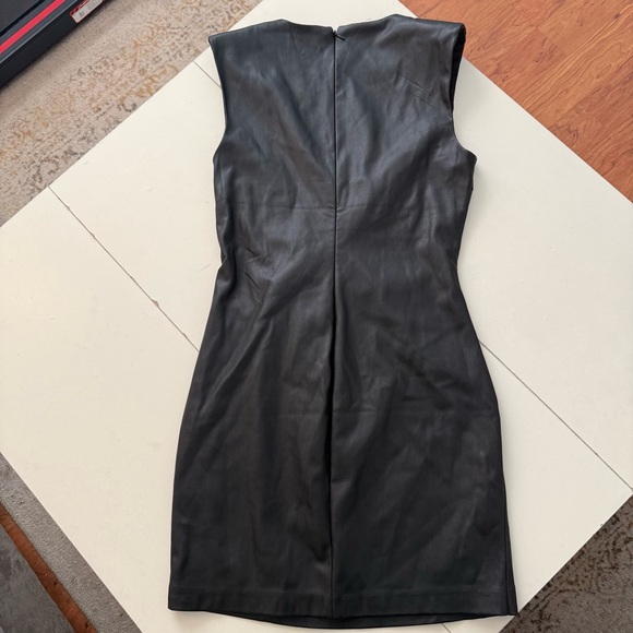 Dynamite NWT Baddie Black Faux Leather Twist Front Mini Dress Edgy Moto Grunge - Picture 6 of 6
